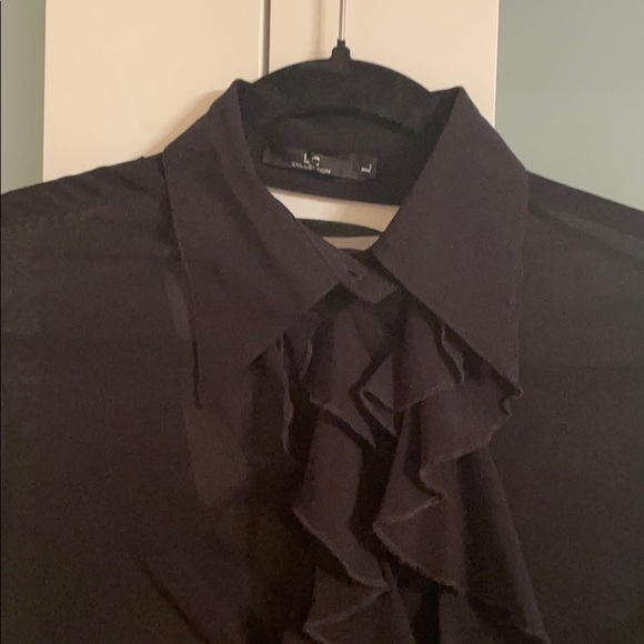 Black open back blouse circa 1990 - Picture 4 of 6